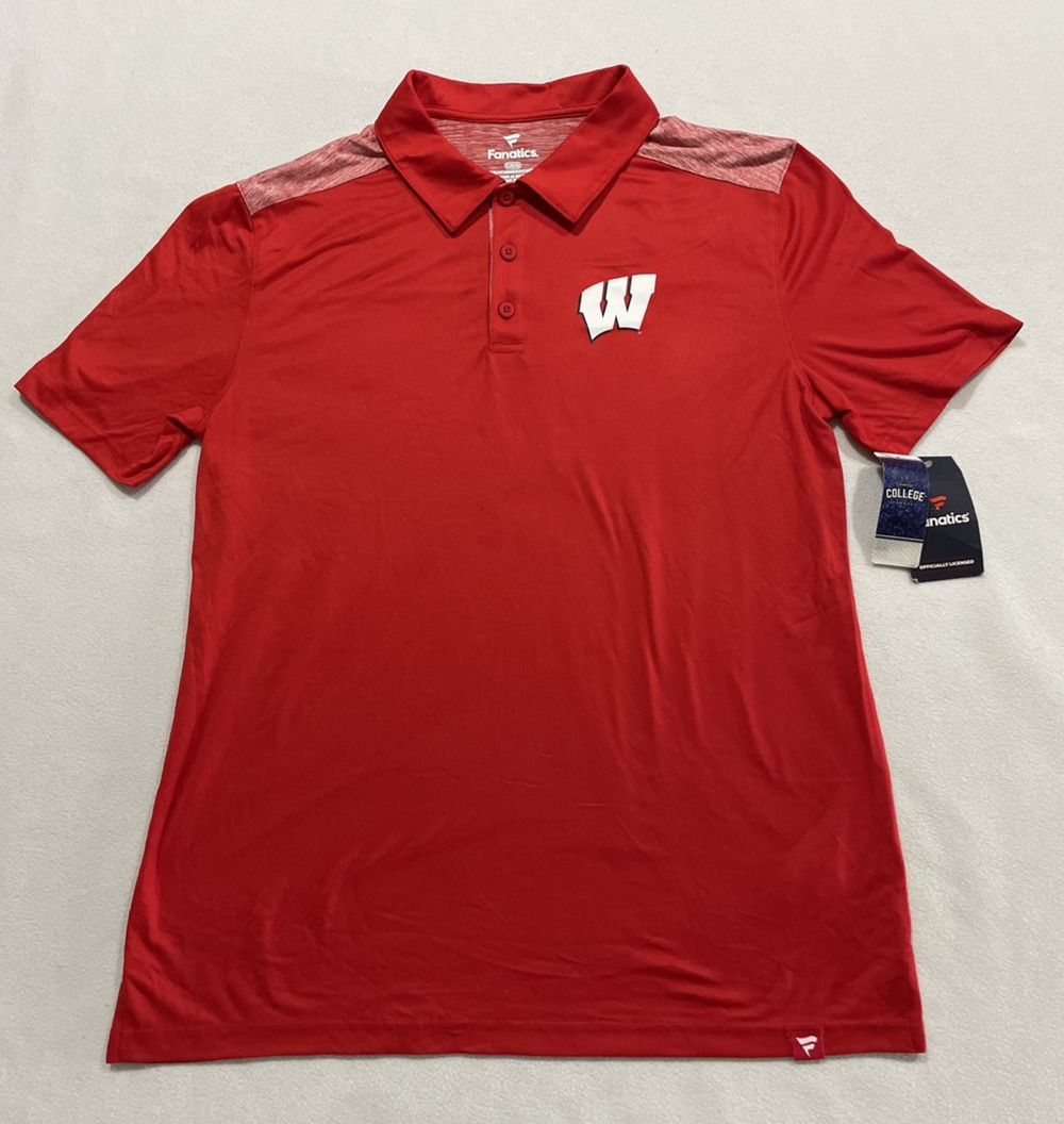 Wisconsin Badgers Fanatics Men's Size Large Polo NWT
